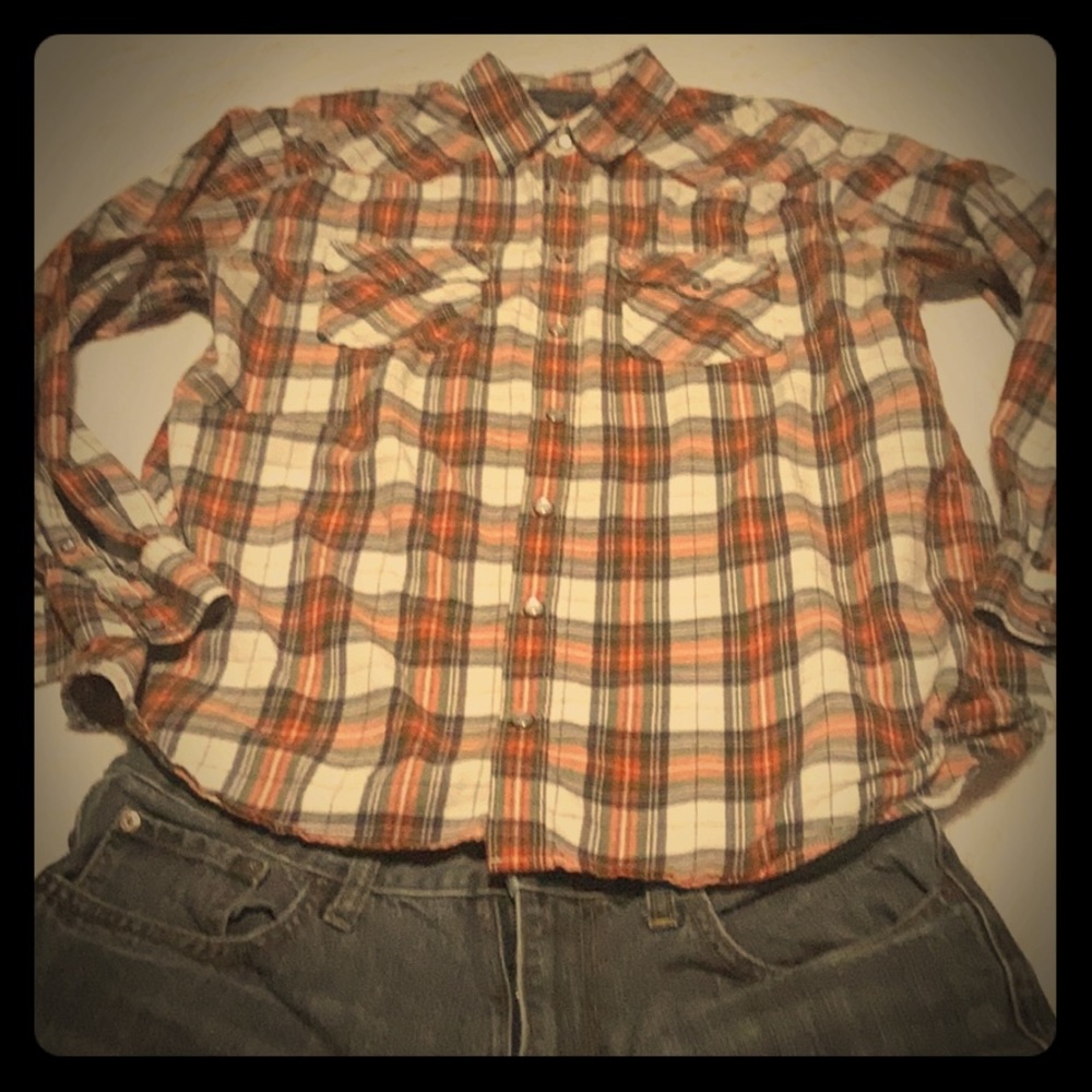 Snap Button Plaid Shirt